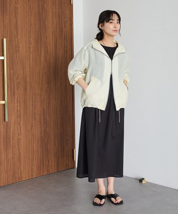 CRAFT STANDARD BOUTIQUE インド製 ハーフスリーブシャーリングワンピース Black