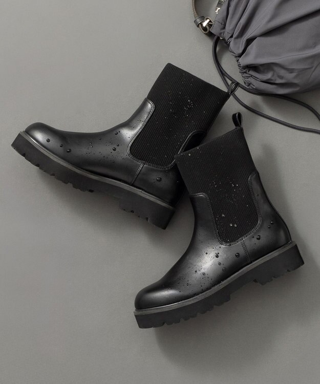 23区 【見上愛さん着用/生活防水】リブニット ブーツ ブラック系