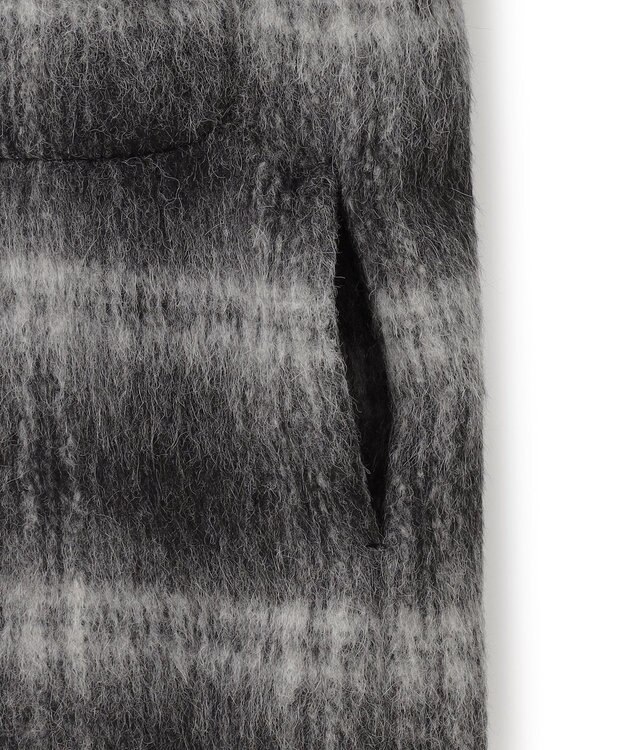 ICB ウールシャギーブルゾン ブラックチェック