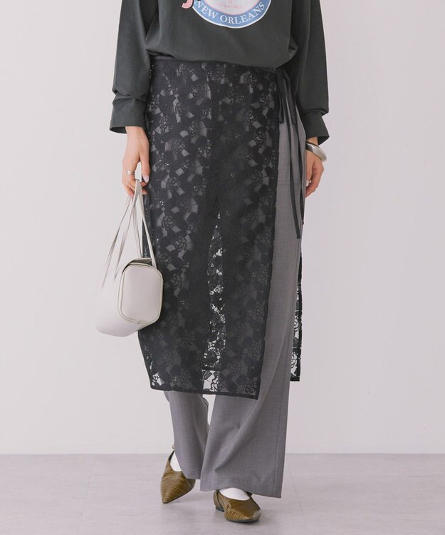 AMERICAN HOLIC ラップレーススカート Black