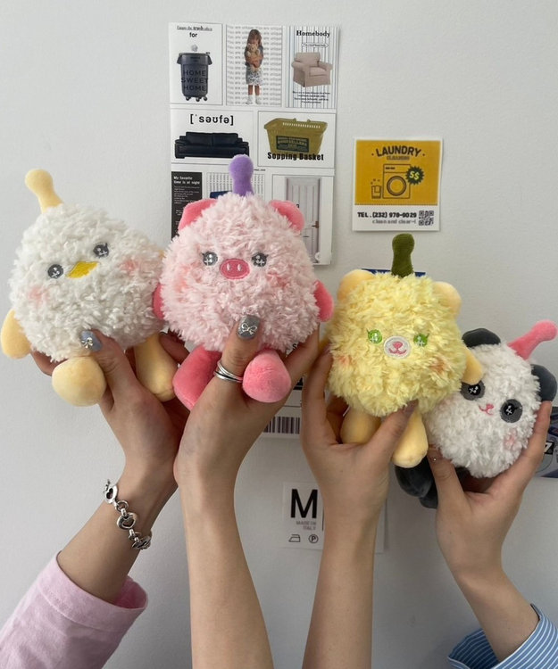 WEGO キュルキュルあにまるぬいぐるみキーホルダー 柄1