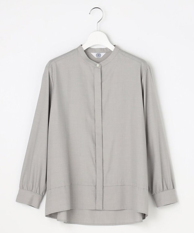 J.PRESS LADIES LIMBLESS50ツイル ブラウス ライトグレー系