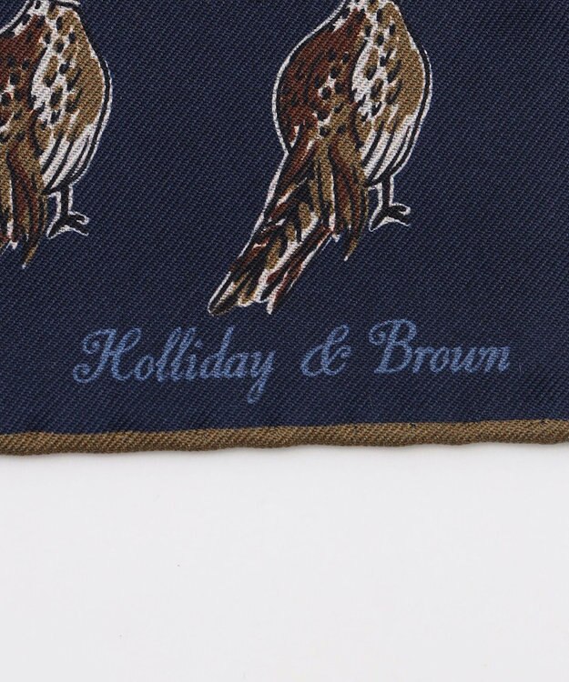 JOSEPH ABBOUD 【イタリア製・Holliday&Brown】バードグラフィックプリントポケットチーフ ネイビー系6