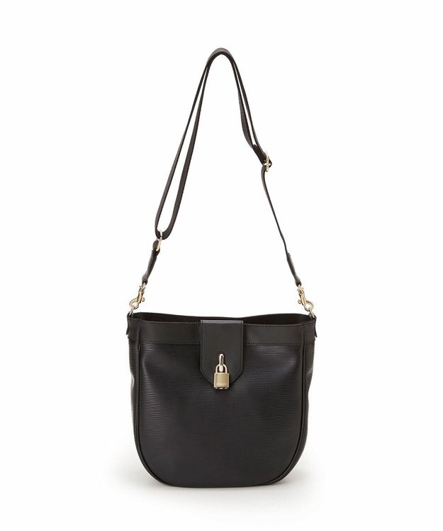 TOPKAPI 【Breath TOPKAPI】RIPPLE LOCK  リプルロック レザーコンビ ショルダー バッグ ブラック