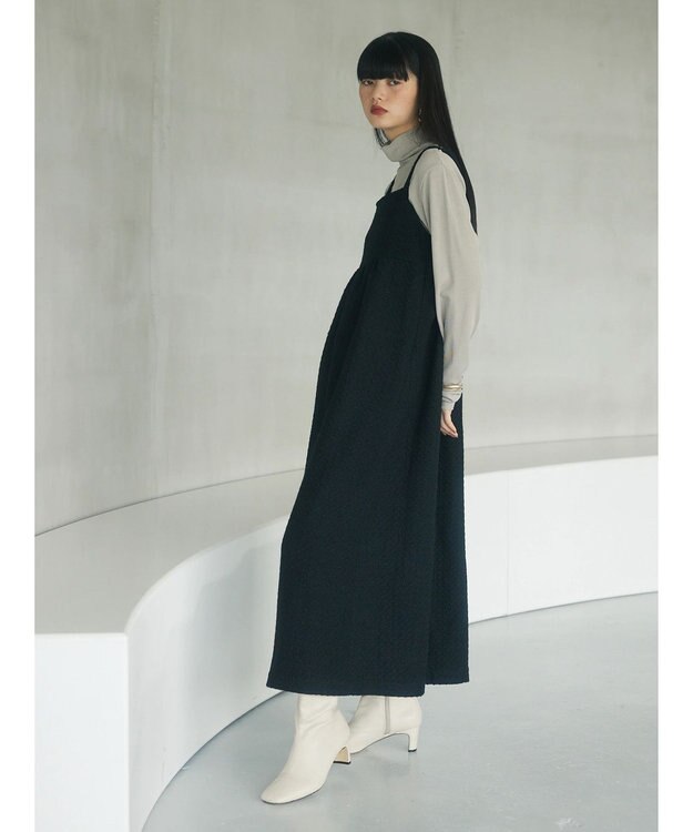 Green Parks armonia．表面感素材ジャンスカ Black