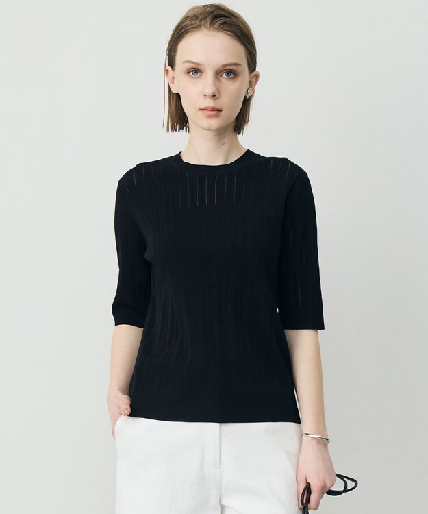 ICB L レースパターン ニット ブラック