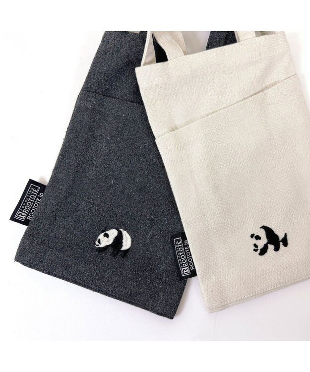 ROOTOTE 1279【スマホショルダー】CJ.ベビールー.パンダ.リサイクルコットン-A 01：グレー