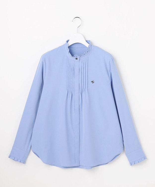 ANY SIS S ピンタックフリル シャツ ライトブルー