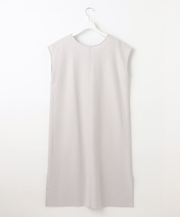 自由区 【WEB限定】ウールミルドジャージー Vネックジャンパースカート ライトグレー系