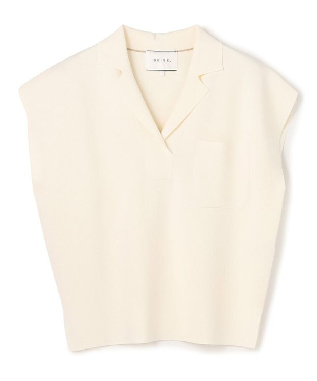 BEIGE， NADIA / ストレッチ スキッパーニット Ecru