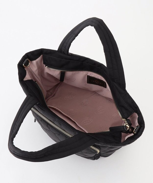 TOCCA 【撥水】CHECKER CLOVER QUILT BAG トートバッグ ブラック系