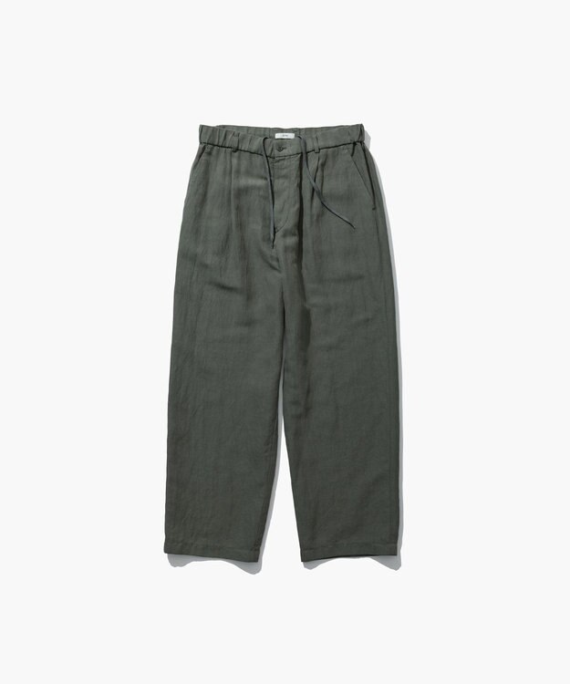 ATON COTTON LINEN VOILE | ルーズフィットパンツ - UNISEX KHAKI