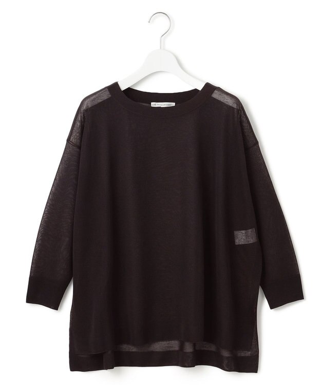 23区 【洗える】シャイニーシアー ボートネック ニット ダークブラウン系