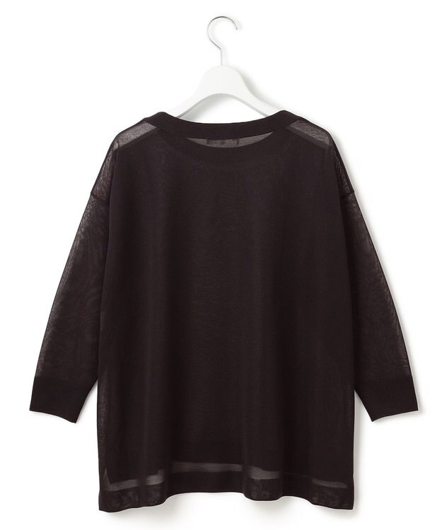 23区 【洗える】シャイニーシアー ボートネック ニット ダークブラウン系