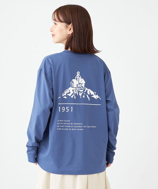 SHARE PARK LADIES 【UNISEX】吸水速乾 LMCバックプリントロングスリーブTシャツ（S・Mサイズ） アッシュネイビー