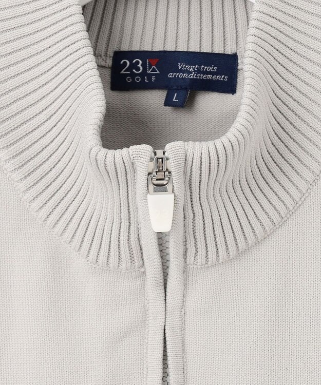 23区GOLF 【MEN】【ウォッシャブル】ジップアップ ニットベスト ライトグレー系