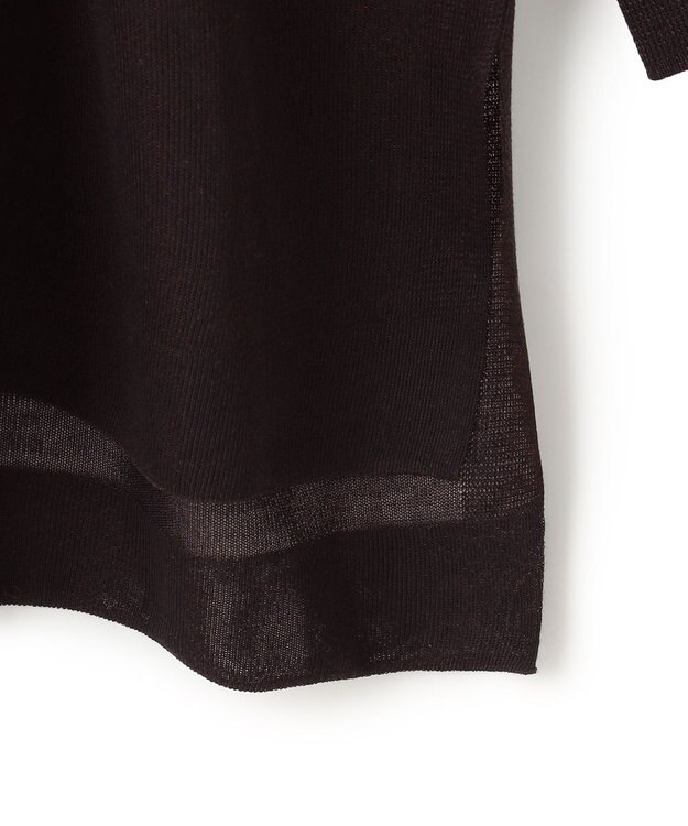 23区 【洗える】シャイニーシアー ボートネック ニット ダークブラウン系