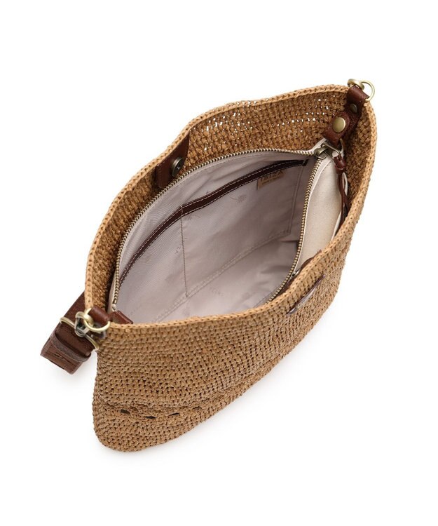 IBIZA ラフィア　ショルダーバッグ 濃茶