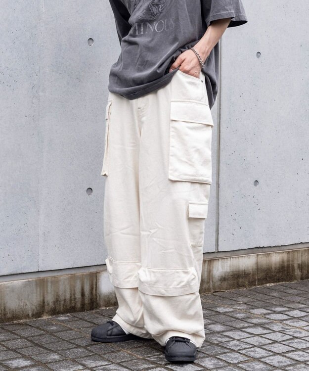 WEGO マルチポケットワイドカーゴパンツ キナリ