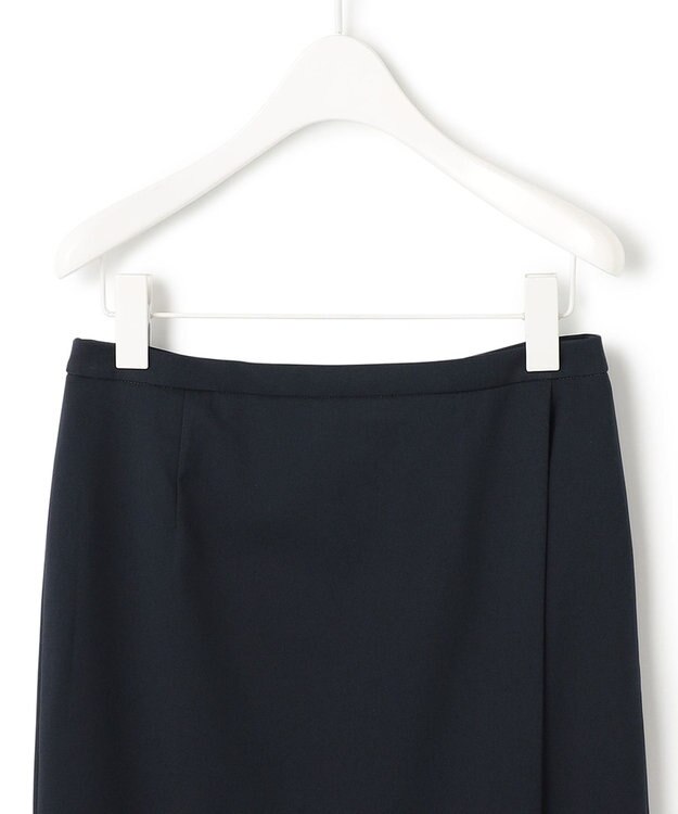 ICB 【洗える】37.5TRストレッチ ラップ風スカート ネイビー系