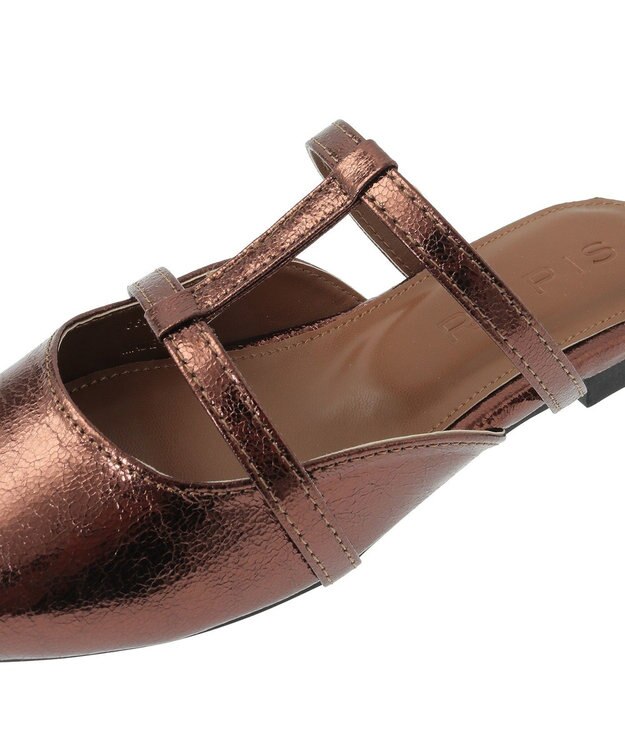 Green Parks ＲＵＰＩＳ．ポインテッドＴストラップミュール Brown