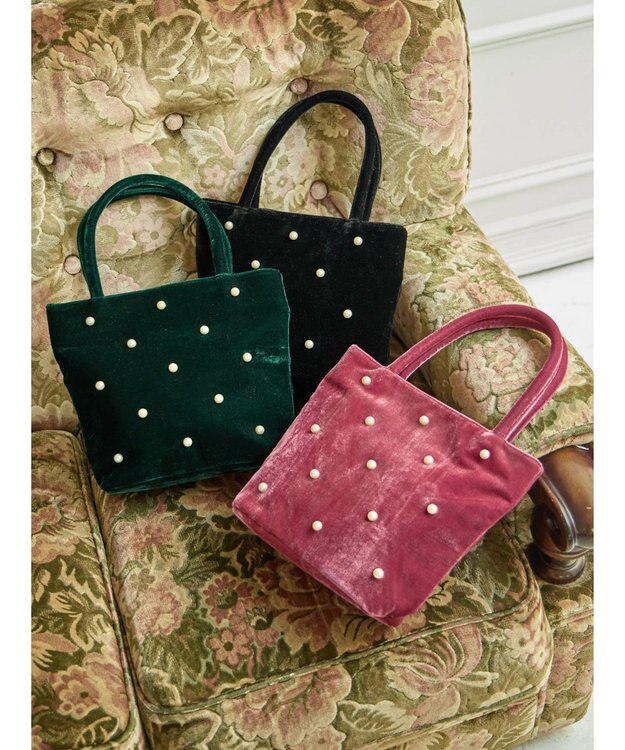 Green Parks ・ＴＯＲＣＨ　パールベロアバッグ Black