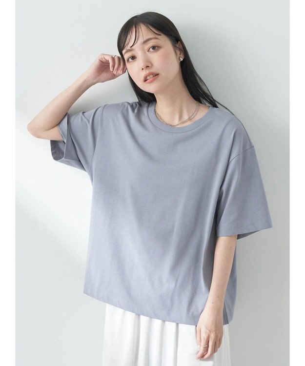 earth music&ecology ＢＯＸ　Ｔシャツ Blue