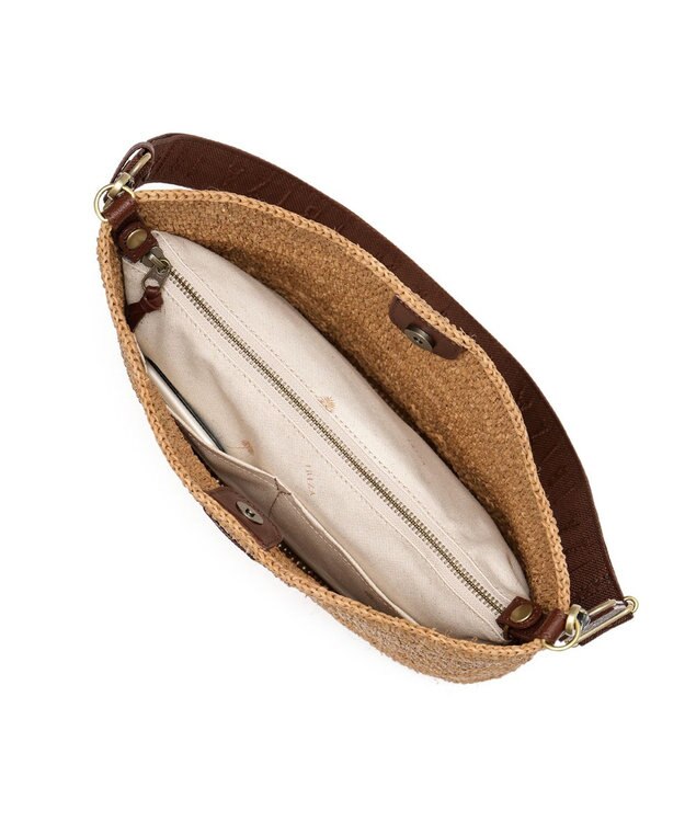 IBIZA ラフィア　ショルダーバッグ 濃茶