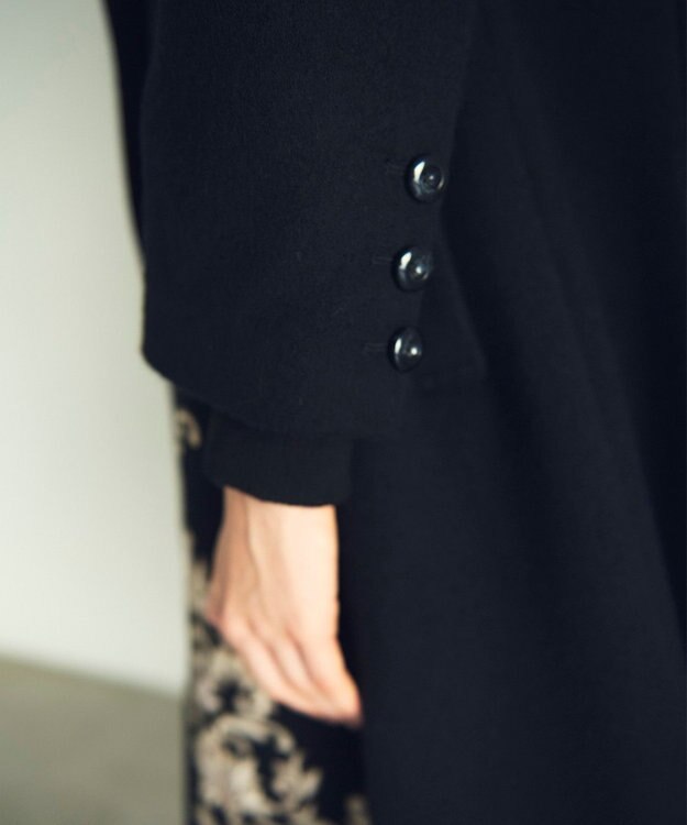 GRACE CONTINENTAL 刺繍ウールコート ブラック