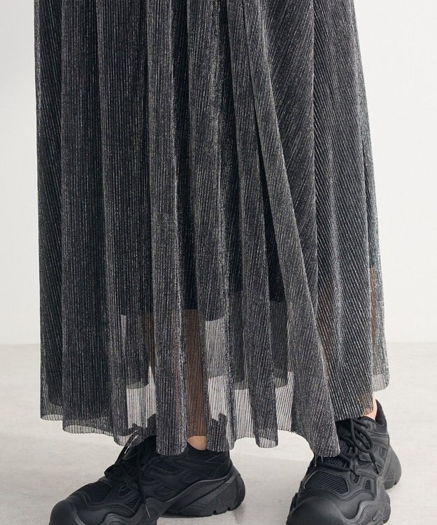 Green Parks ・ＥＬＥＮＣＡＲＥ　ＤＵＥ　ラメプリーツスカート Black