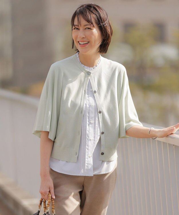 J.PRESS LADIES COTTON ACETATE DRY バタフライスリーブ カーディガン
