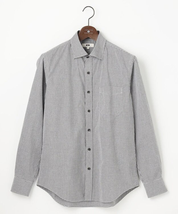 JOSEPH ABBOUD 【柔らかな肌触り/暖かい】ファインブラッシュド ネル チェック シャツ グレー系6