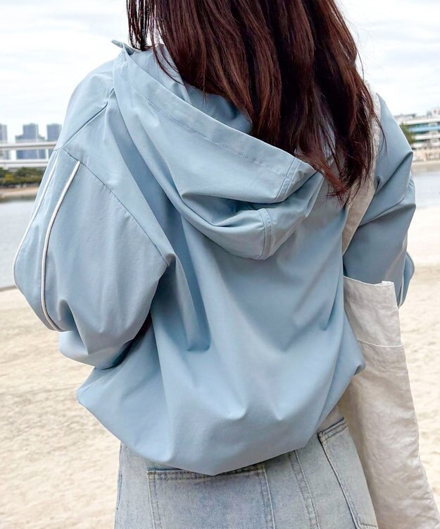 WEGO 【日焼け対策/セットアップ対応】ラッシュガードラインアノラックパーカー ブルー