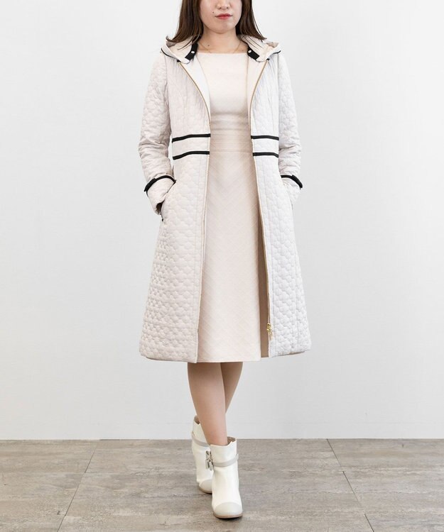 TOCCA LAURA キルティングロングコート ベージュ系
