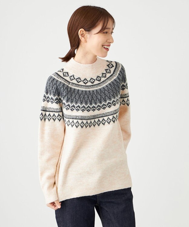 SHARE PARK LADIES ノルディックプルオーバー アイボリー系