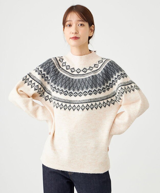 SHARE PARK LADIES ノルディックプルオーバー アイボリー系