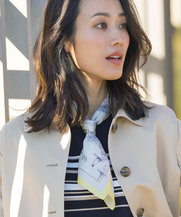 J.PRESS LADIES Sud de la France スクエア スカーフ ライトグレー系5