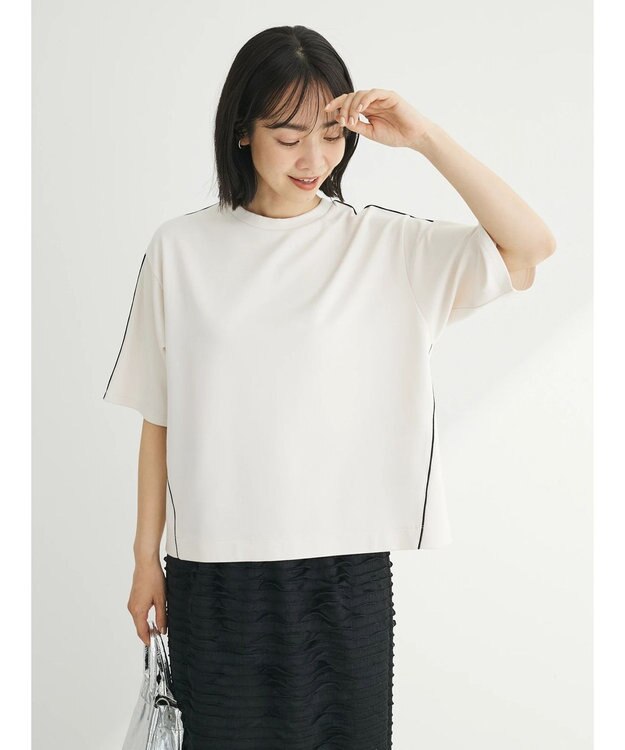 Green Parks ライン使いポンチカットプルオーバー Off White