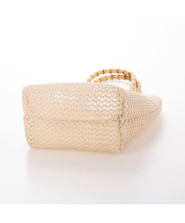 UNBILLION カシュカシュ cachecache / 雑材風バンブーハンドル手提げトート アイボリー