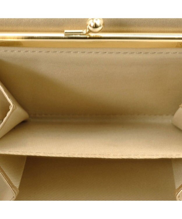 UNBILLION ペルケ perche ジェムストーンヒネリかぶせ二つ折り財布 ゴールド