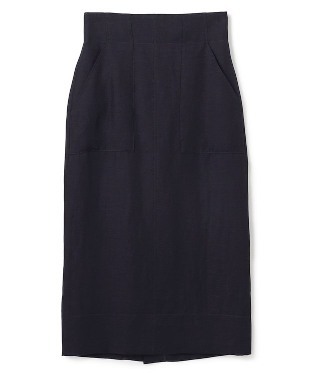 BEIGE， 【洗える】BERNARD / リネンアウトポケットハイウエストスカート Navy