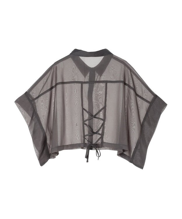 Green Parks ＥＧＯＩＳＴ　短丈シアーシャツ Charcoal Gray