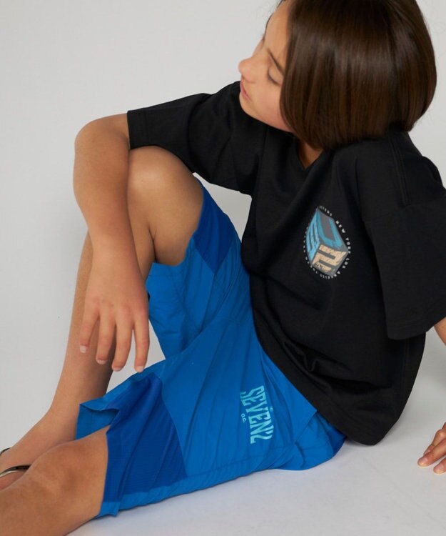 OP／FILA 【SEVEN2】異素材切替ナイロンパンツ ブルー