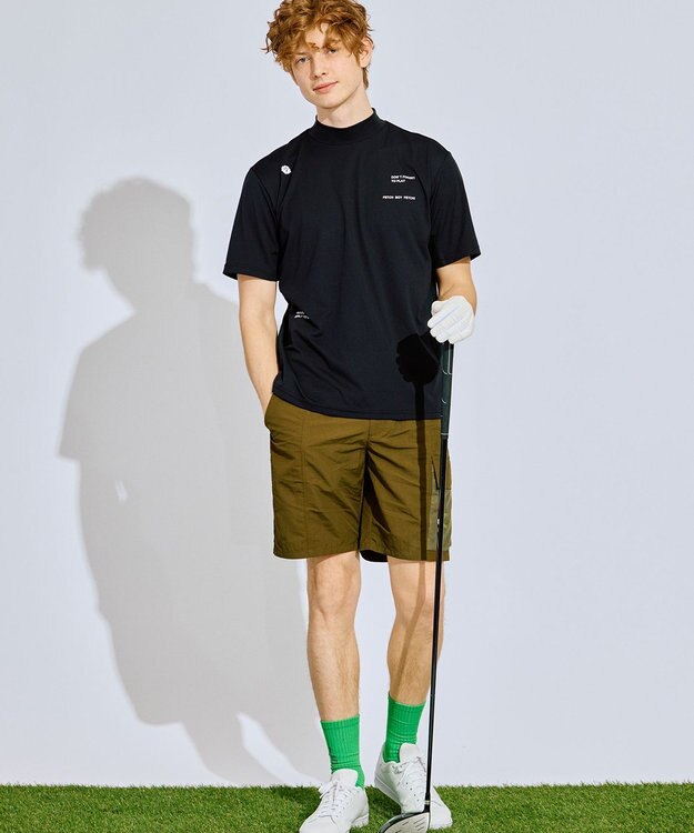 PW CIRCULUS 【MEN】メッシュカーゴショーツ ゴルフ カーキ系