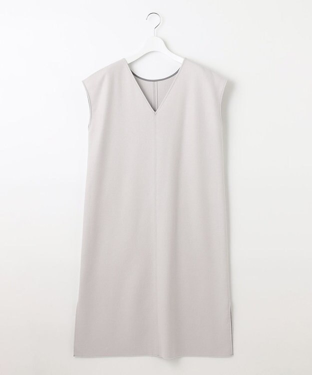 自由区 【WEB限定】ウールミルドジャージー Vネックジャンパースカート ライトグレー系