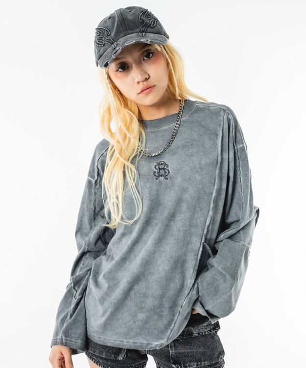 WEGO 【ユニセックス着用ITEM】コールドダイスウィッチングT（LS） グレー