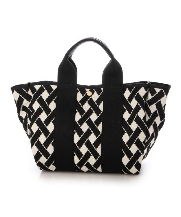 UNBILLION カシュカシュ cachecache / 柄アソートジャガード2wayトートバッグ ブラックミックス