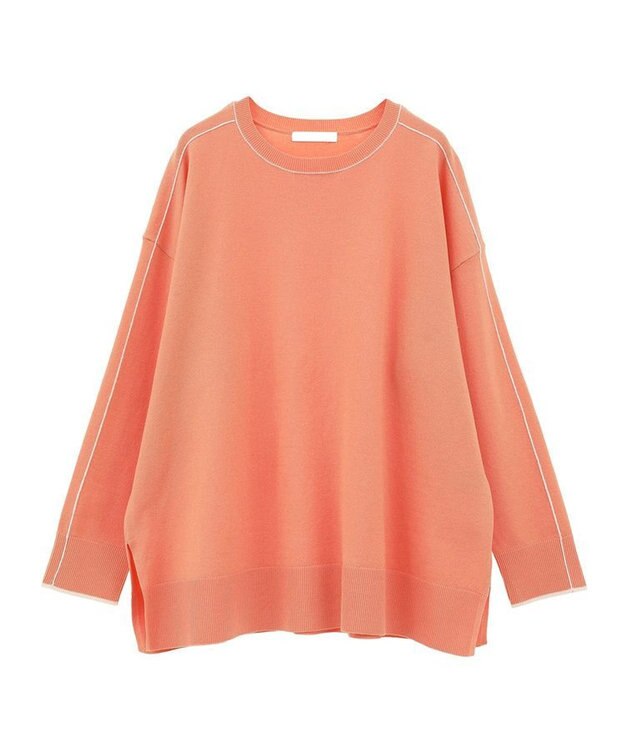 Green Parks アンチピリングライン入りニットプルオーバー Orange