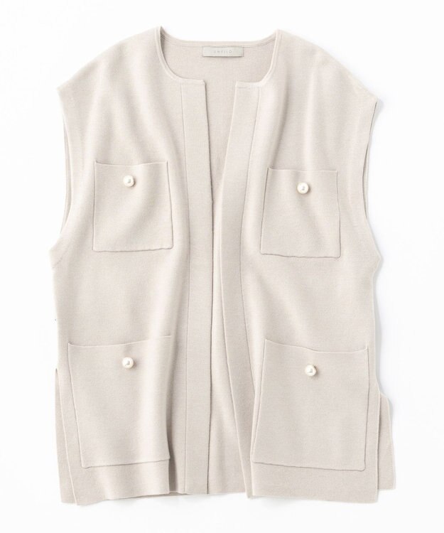 UNFILO 【VERYコラボ】パールボタンニットジレ グレージュ