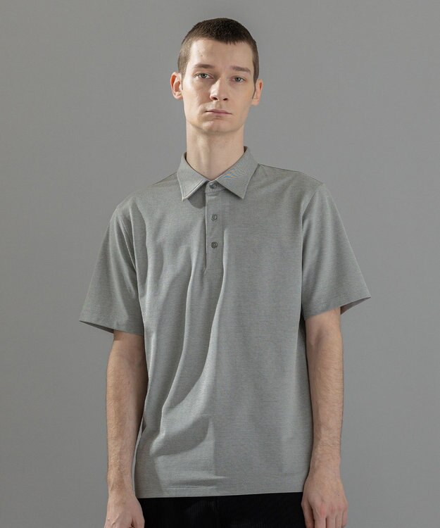 JOSEPH HOMME 新素材【ビジネスに使える】クリアコットンカノコ　ポロシャツ ライトグレー系